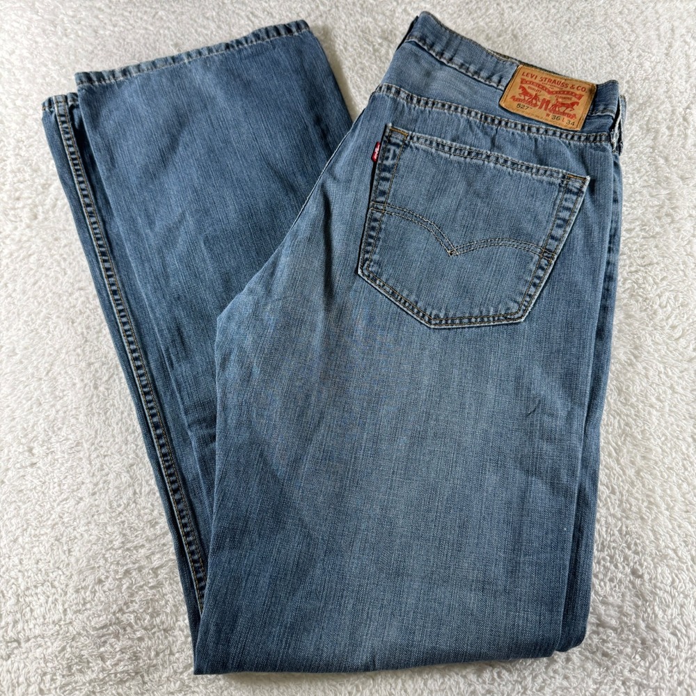 Levis 527 Jeans Mens 36x34 Blue Y2K Bootcut Denim Medium Wash Pants Western